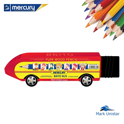 Mercury Brito Bus 12 Colour Pencils Full Size