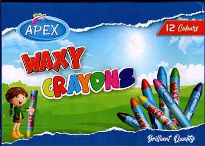 Apex W-12c Waxy Jumbo Crayon 12 Colours