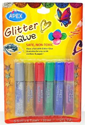 Apex GG-06 Glitter Glue 06 Colour Tubes