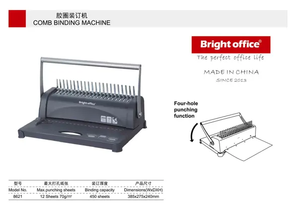 Bright Office 8621 Spiral Comb Binding Machine