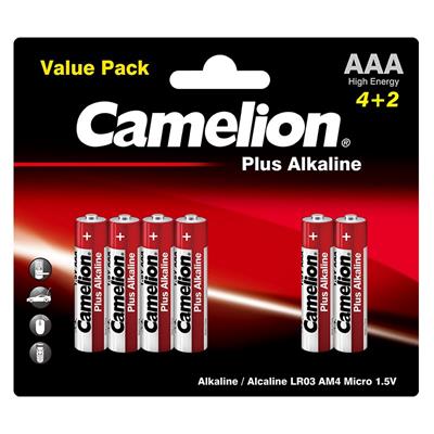Camelion LR03 Plus Alkaline AAA Battery (Pencil Cell BP6)