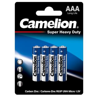 Camelion R03P Super Heavy Duty Blue AAA Battery (Pencil Cell BP4)