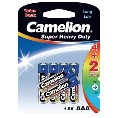 Camelion R03P Super Heavy Duty Blue AAA Battery (Pencil Cell BP6)