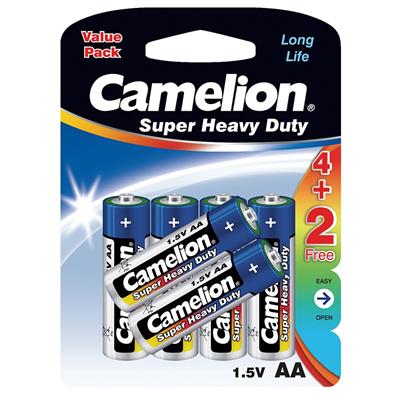 Camelion R6P Super Heavy Duty Blue AA Battery (Pencil Cell BP6)