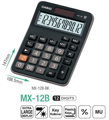 Casio MX-12B 12-Digits Mini Desktop Calculator