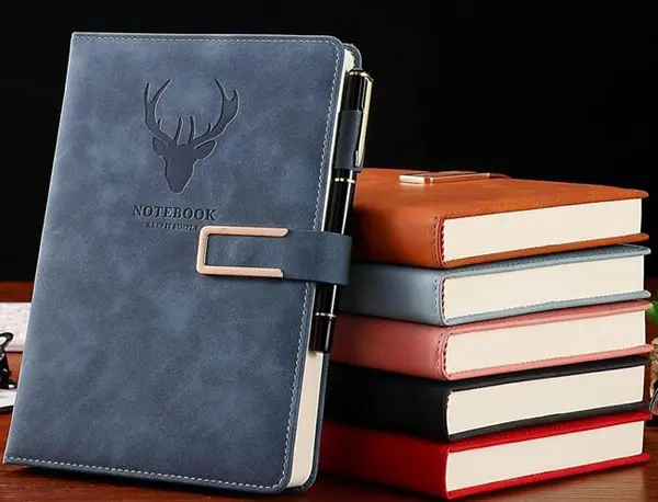 Boss 25-55 Reindeer Office Notebook A5 with Pen Pocket & Magnetic Flap Lock Closure - 230 Pages
