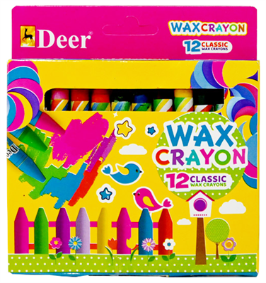 Deer 1-2-013 Wax Crayons 12 Colours