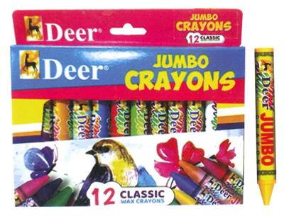 Deer 300112 Jumbo Wax Crayons 12 Colours