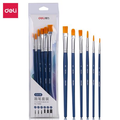 Deli E73885 Arte Neuvo Multi Size Paint Brushes 6 Pieces Set