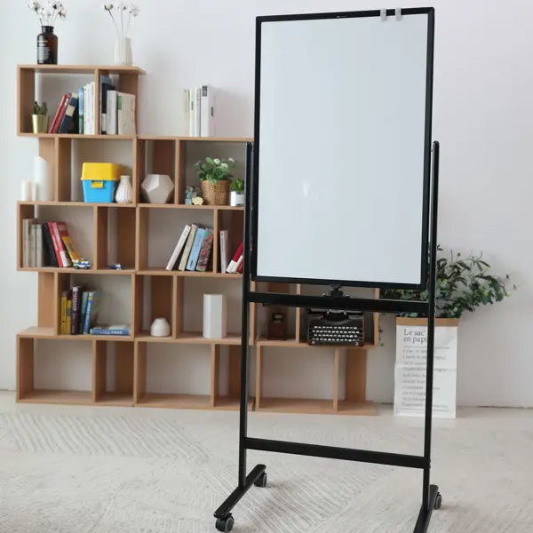 Deli E7893 Universal 2-Sided Magnetic Flip Chart 2×3 Feet with Stand Whiteboard and Chalkboard