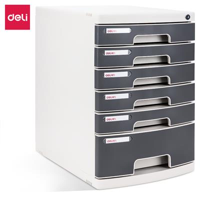 Deli E8876 6-Drawers Plastic File Cabinet