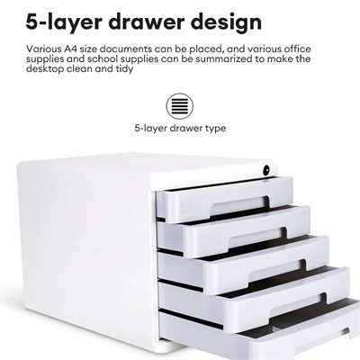 Deli E9779 5-Drawers Plastic File Cabinet