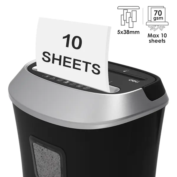 Deli E9948 10-Pages Cross-Cut P-4 Paper Shredder
