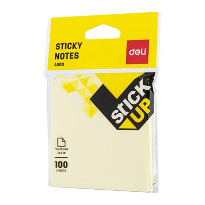 Deli EA00352 Yellow Color Sticky Notes 3x3 Inches