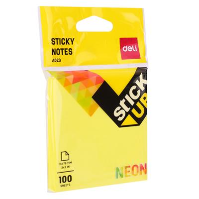 Deli EA02302 Neon Colour Sticky Notes 3x3 Inches