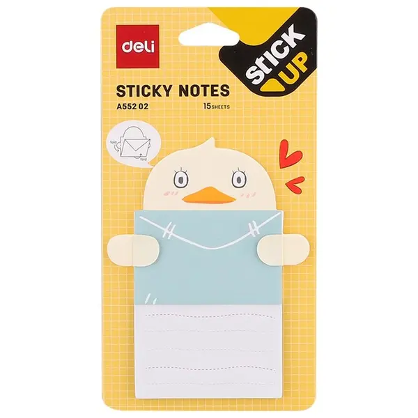 Deli EA55202 Characters Sticky Notes 3×4 Inches 15 Sheets