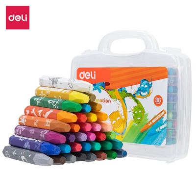Deli EC201 Color Emotion Oil Pastels Plastic Case Pack