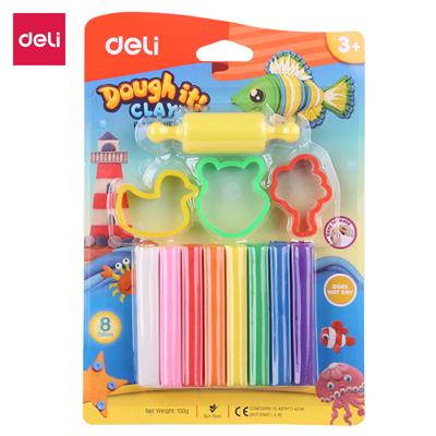 Deli ED75021 Play Dough with Roller 8 Colours