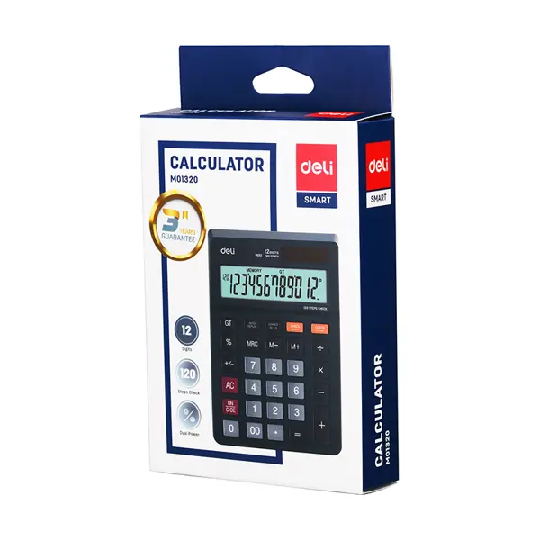 Deli EM01320 12 Digits Desktop Calculator