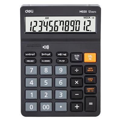 Deli EM02020 12-Digit Myanmar Voice Desktop Calculator