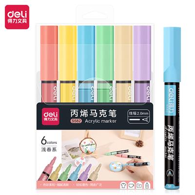 Deli S582 Acrylic Sketch Markers 06 Colours Set