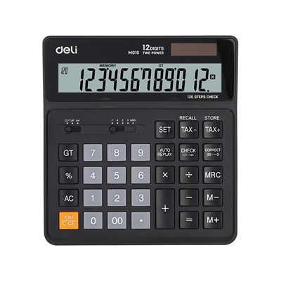 Deli EM01020 12 Digits Desktop Calculator