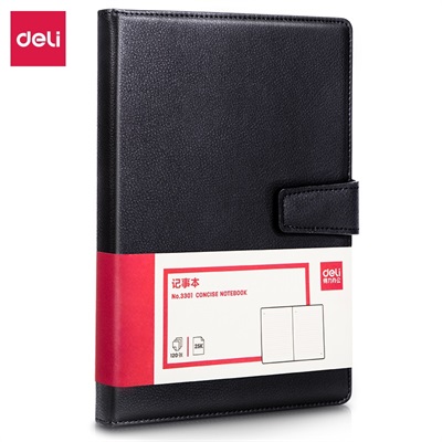 Deli E3301 Hard Leather Cover Notebook