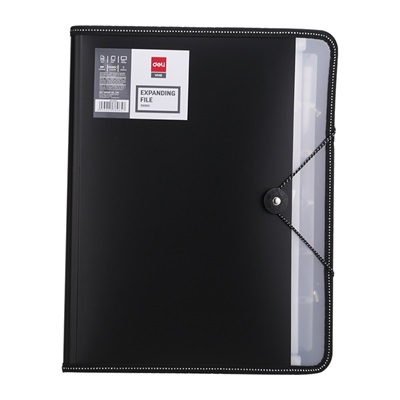 Deli E38965 A4 7 Pockets Expanding File with Notebook