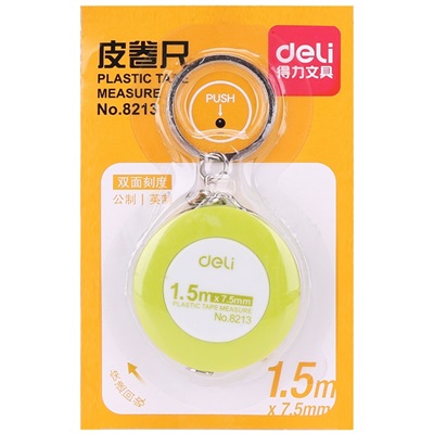 Deli E8213 Plastic Measuring Tape 1.5 m with Keychain
