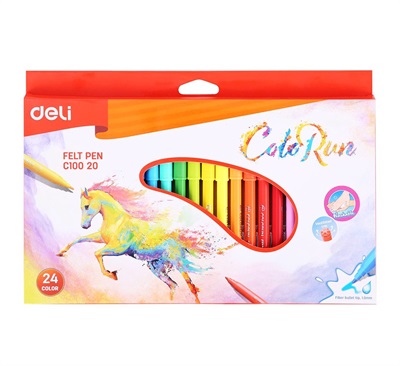 Deli ColoRun EC100 Felt Tip Washable Colour Markers 