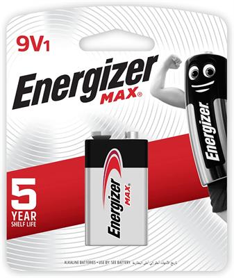Energizer 522BP1 Max Alkaline 9 Volt Battery x 1 Blister Pack
