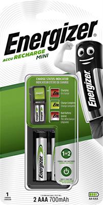 Energizer CH2PC4 Mini Charger with 2 x AAA Rechargeable Batteries