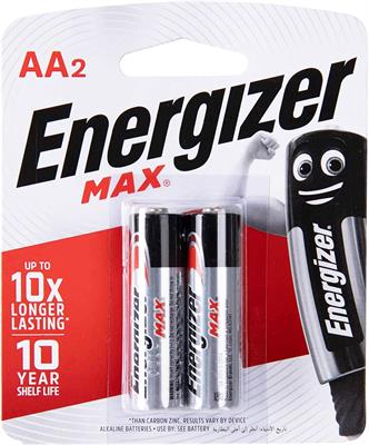 Energizer E91BP2 Max Alkaline AA Battery x 2 Blister Pack (Pencil Cell)
