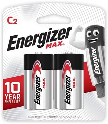 Energizer E93BP2 Max Alkaline C Battery x 2 Blister Pack