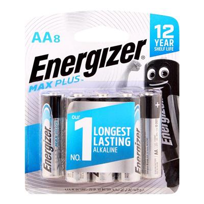 Energizer EP91BP8 Max Plus Alkaline AA Battery x 8 Blister Pack (Pencil Cell)