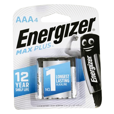 Energizer EP92BP4T Max Plus Alkaline AAA Battery x 4 Blister Pack (Pencil Cell)