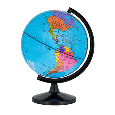 Owner Spinning Political Globe with Stand