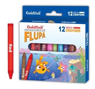 Goldfish C12-S Flupa Wax Crayons 12 Colours