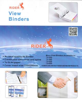 Rider A4 2D-Ring View Binder File