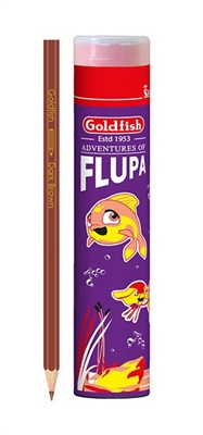 Goldfish 12T Flupa Colour Pencil Full Size 12 Colours Aluminium Can