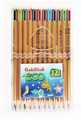 Goldfish T12P Eco Triangular Full Size 12 Colour Pencils Plastic Pack