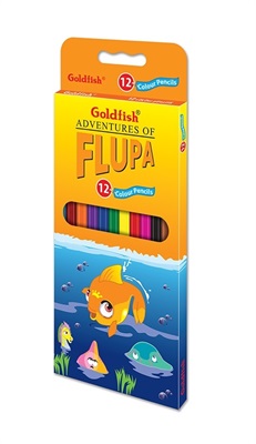 Goldfish GF-12 Flupa Colour Pencil Full Size 12 Colours
