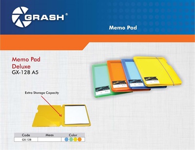 Grash GX-128 Deluxe A5 Memo Pad with Elastic