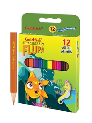 Goldfish H-12 Flupa Colour Pencil Half Size 12 Colours