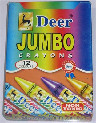 Deer Jumbo Wax Crayons 12 Colours