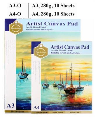 Keep Smiling A4 & A3 10 Pages A4 280gsm Artist Canvas Pad
