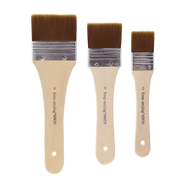Keep Smiling A6085X Angular Gesso Brush 3 Pcs Set