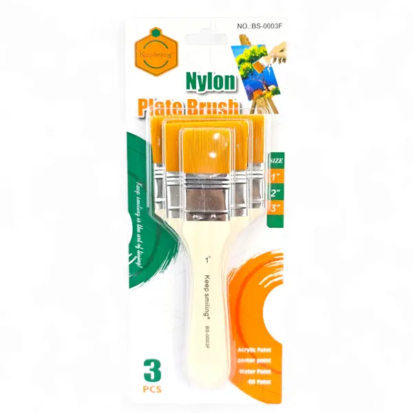 Keep Smiling BS-003F Nylon Plate Brush 3 Pcs Set
