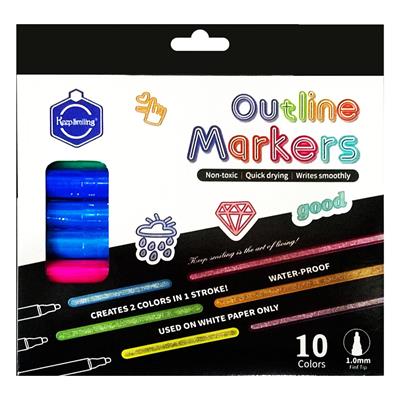 Keep Smiling LKB-0001# Outline Metallic Markers 10 Colours