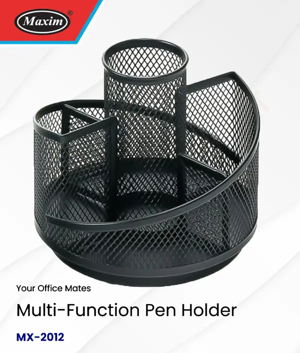Maxim MX-2012 Mesh Steel 360° Rotatable Multi-Function Pen Holder